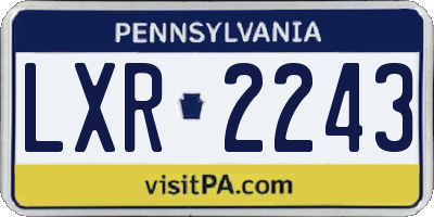 PA license plate LXR2243