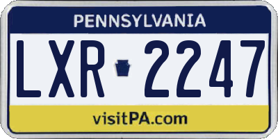 PA license plate LXR2247
