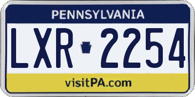 PA license plate LXR2254