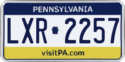 PA license plate LXR2257
