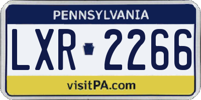 PA license plate LXR2266