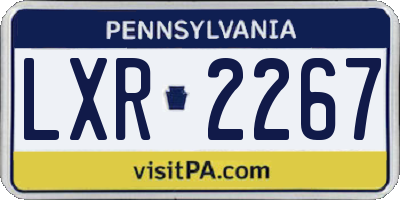 PA license plate LXR2267