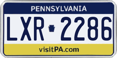 PA license plate LXR2286
