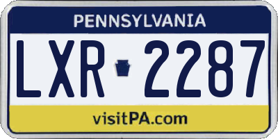 PA license plate LXR2287
