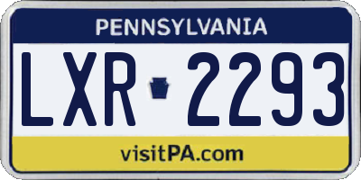 PA license plate LXR2293