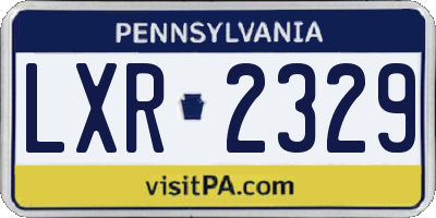 PA license plate LXR2329