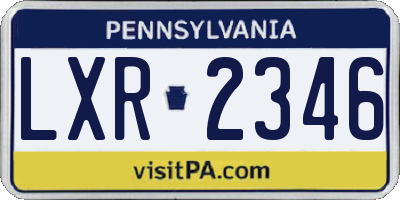 PA license plate LXR2346