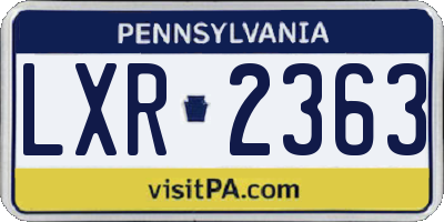PA license plate LXR2363