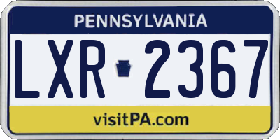 PA license plate LXR2367