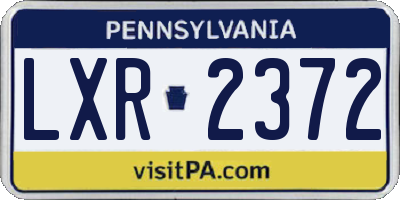 PA license plate LXR2372