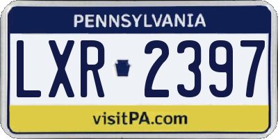 PA license plate LXR2397