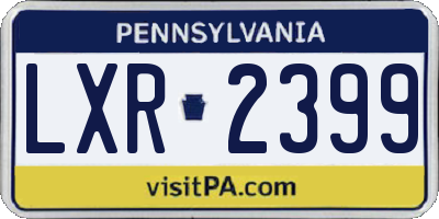 PA license plate LXR2399