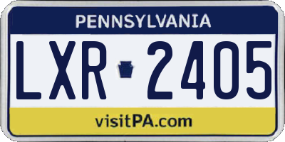 PA license plate LXR2405