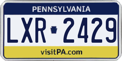 PA license plate LXR2429