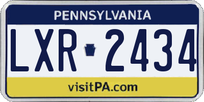 PA license plate LXR2434