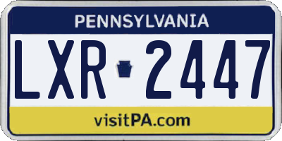 PA license plate LXR2447