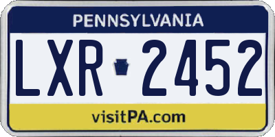PA license plate LXR2452