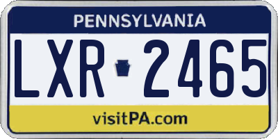 PA license plate LXR2465