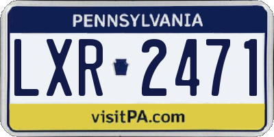 PA license plate LXR2471
