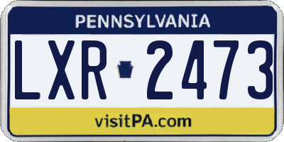PA license plate LXR2473