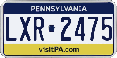 PA license plate LXR2475