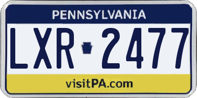 PA license plate LXR2477