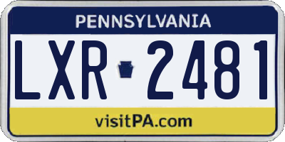 PA license plate LXR2481