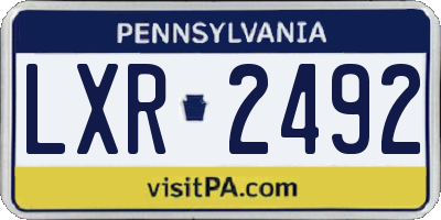 PA license plate LXR2492