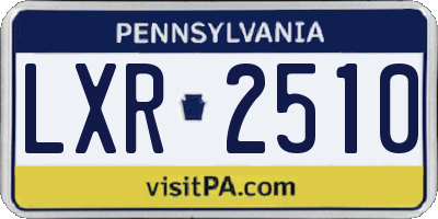 PA license plate LXR2510