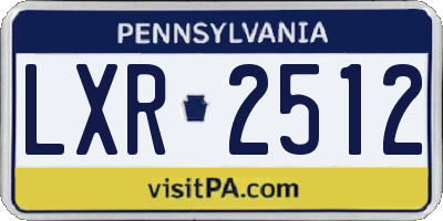 PA license plate LXR2512