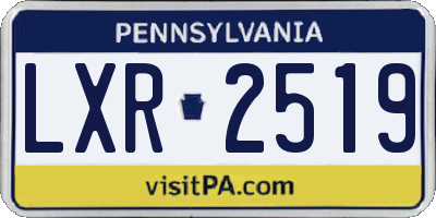 PA license plate LXR2519