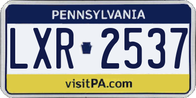 PA license plate LXR2537