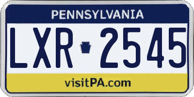 PA license plate LXR2545