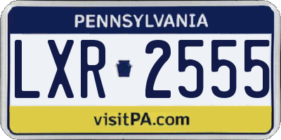 PA license plate LXR2555