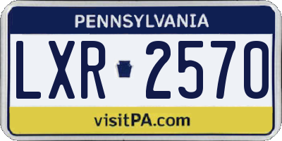 PA license plate LXR2570