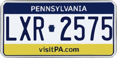 PA license plate LXR2575