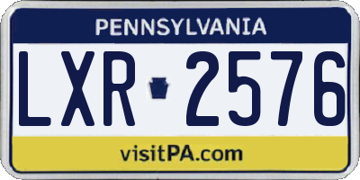 PA license plate LXR2576