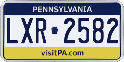 PA license plate LXR2582