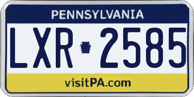 PA license plate LXR2585