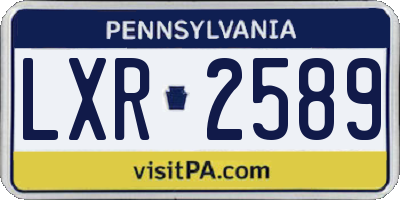 PA license plate LXR2589