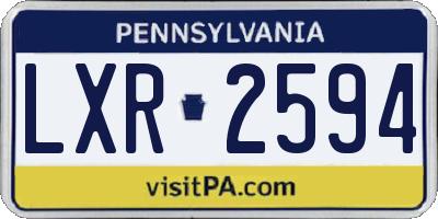 PA license plate LXR2594