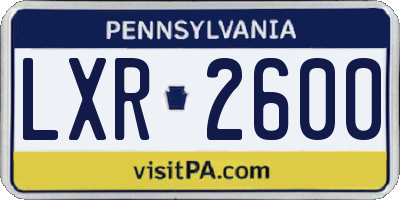PA license plate LXR2600