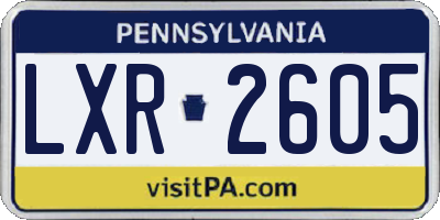 PA license plate LXR2605