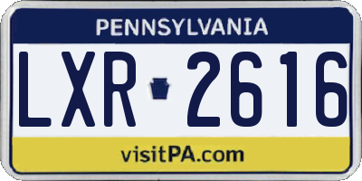 PA license plate LXR2616