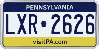 PA license plate LXR2626