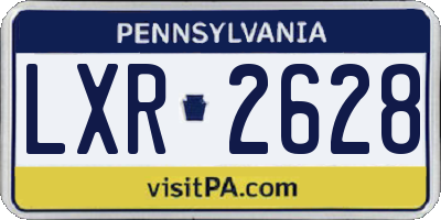 PA license plate LXR2628