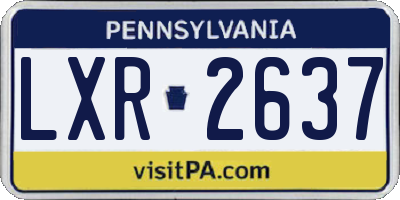 PA license plate LXR2637