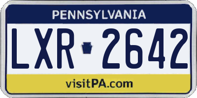 PA license plate LXR2642