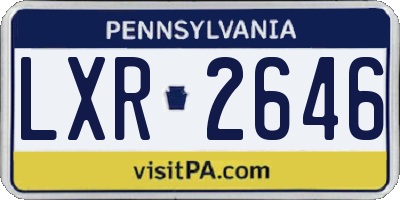 PA license plate LXR2646