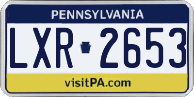 PA license plate LXR2653